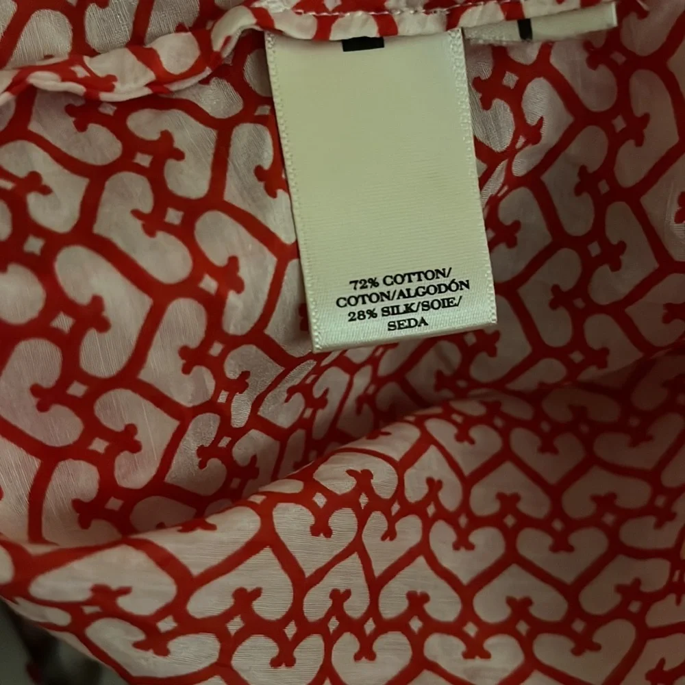 Ann Taylor Red and White Button Down Shirt - Picture 5 of 6